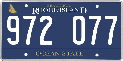 RI license plate 972077