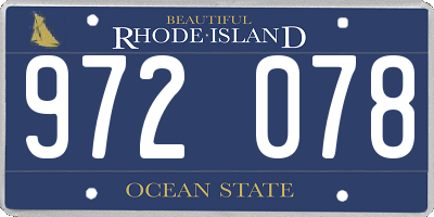 RI license plate 972078