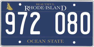 RI license plate 972080