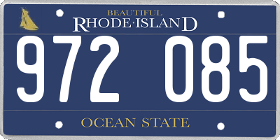 RI license plate 972085