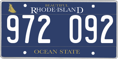 RI license plate 972092