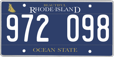 RI license plate 972098