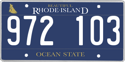 RI license plate 972103