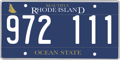 RI license plate 972111