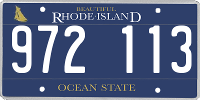 RI license plate 972113