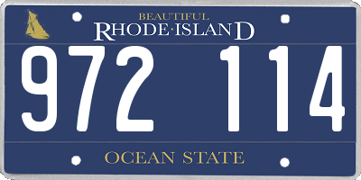 RI license plate 972114