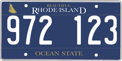 RI license plate 972123