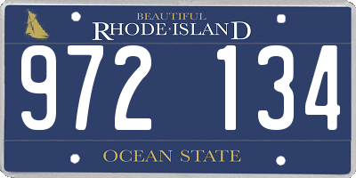 RI license plate 972134