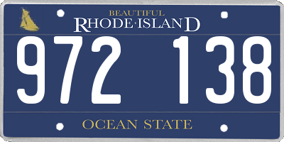 RI license plate 972138