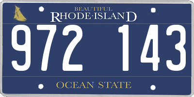 RI license plate 972143