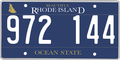 RI license plate 972144