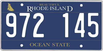 RI license plate 972145