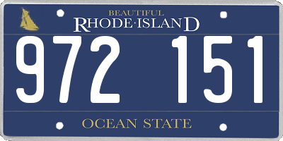 RI license plate 972151