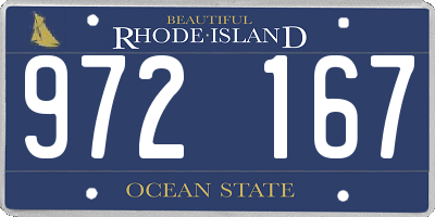 RI license plate 972167