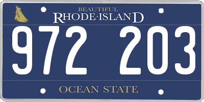 RI license plate 972203