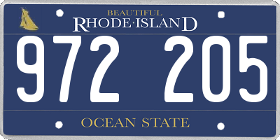 RI license plate 972205