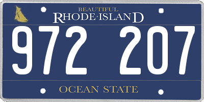 RI license plate 972207