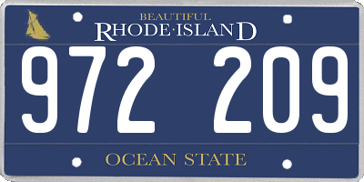 RI license plate 972209