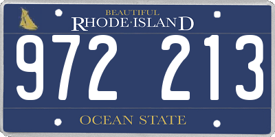 RI license plate 972213