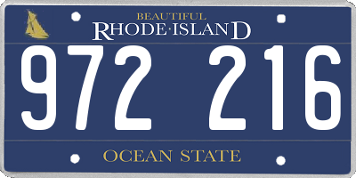 RI license plate 972216