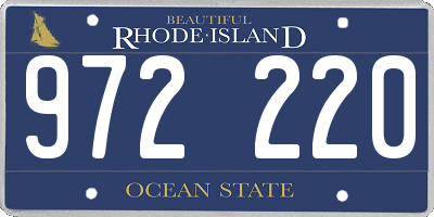 RI license plate 972220