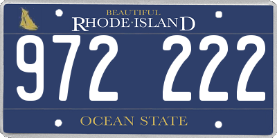 RI license plate 972222