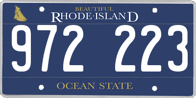 RI license plate 972223