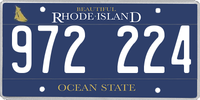 RI license plate 972224