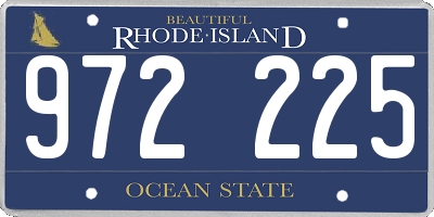 RI license plate 972225