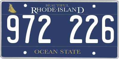RI license plate 972226