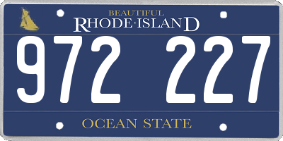 RI license plate 972227