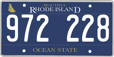 RI license plate 972228