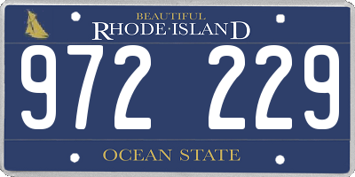 RI license plate 972229