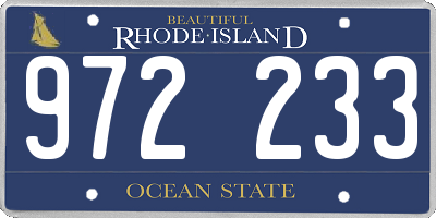 RI license plate 972233