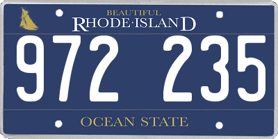 RI license plate 972235