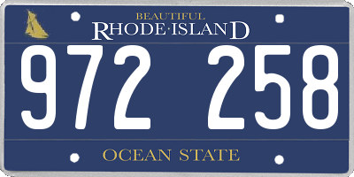 RI license plate 972258