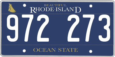 RI license plate 972273