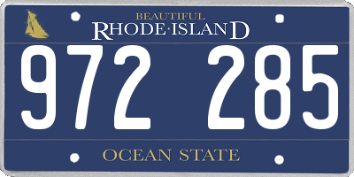 RI license plate 972285