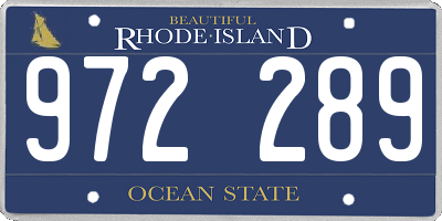 RI license plate 972289