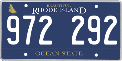 RI license plate 972292