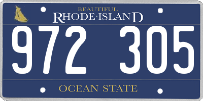 RI license plate 972305