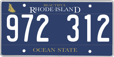 RI license plate 972312