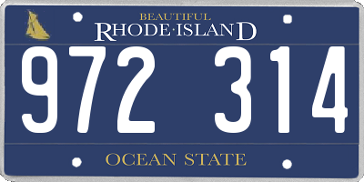 RI license plate 972314