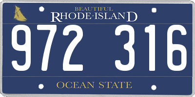 RI license plate 972316