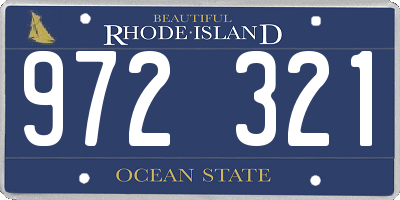 RI license plate 972321