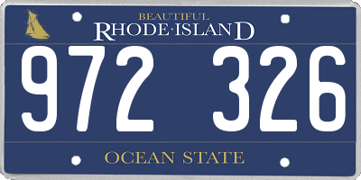 RI license plate 972326