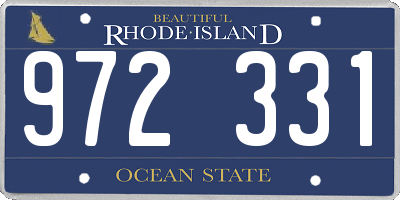 RI license plate 972331