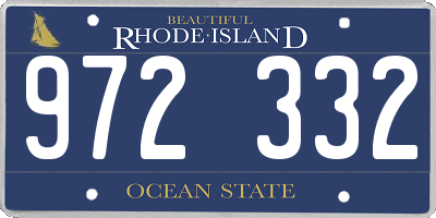 RI license plate 972332