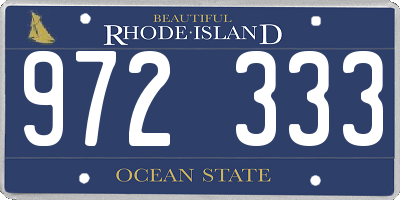 RI license plate 972333