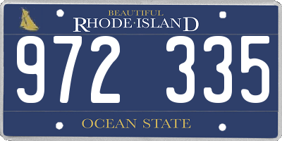 RI license plate 972335